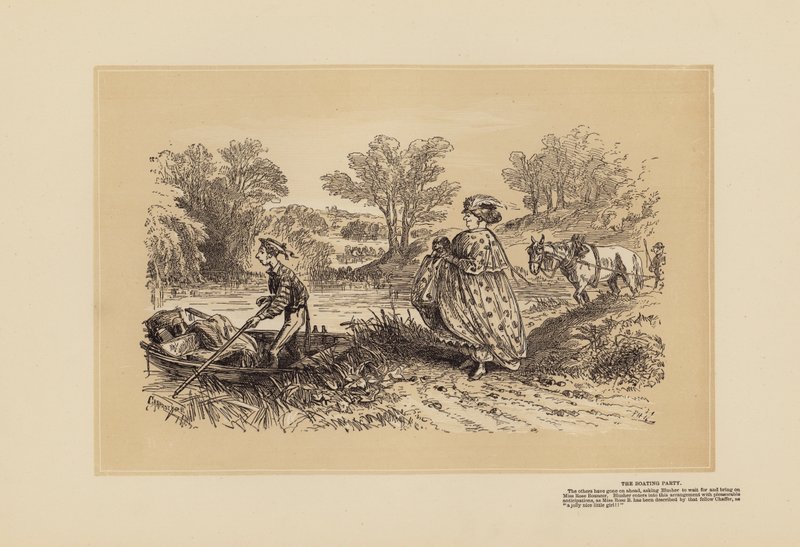Rybářské skici, č. 3, Vyhazovač (rytina) od Hablot Knight (1815 92) Browne