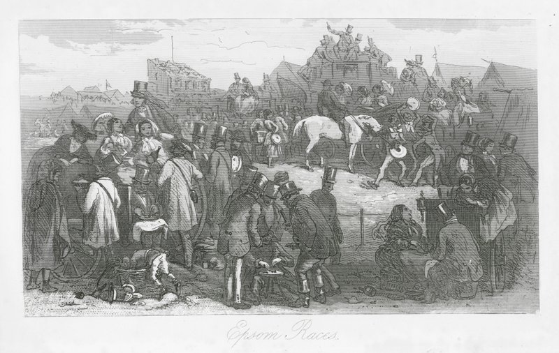 Londýnské ulice: Epsom Races (rytina) od Hablot Knight (1815 92) Browne
