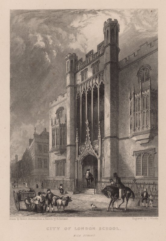 City of London School, Mlik Street, Londýn od Hablot Knight Browne