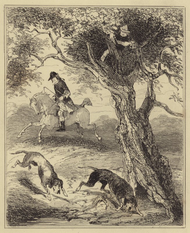 Dick Turpin loven ohaři Blood-hounds od Hablot Knight Browne