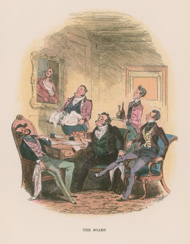 Ilustrace k filmu Martin Chuzzlewit od Hablot Knight Browne