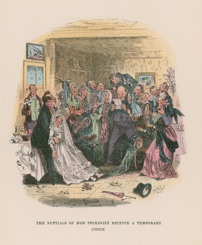 Ilustrace k filmu Martin Chuzzlewit od Hablot Knight Browne