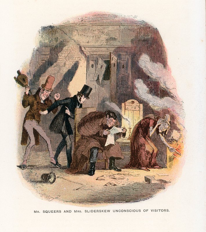Ilustrace pro Nicholase Nicklebyho od Hablot Knight Browne