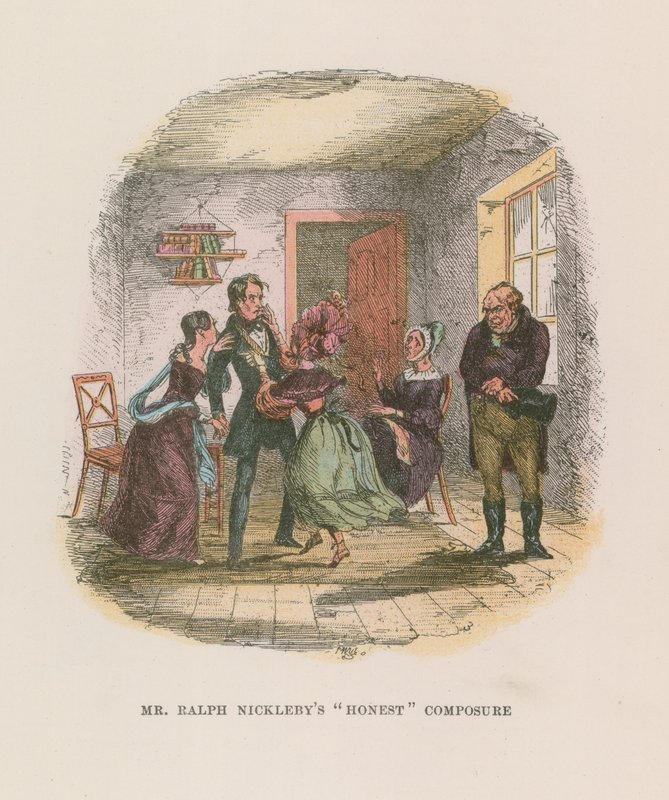Ilustrace pro Nicholase Nicklebyho od Hablot Knight Browne
