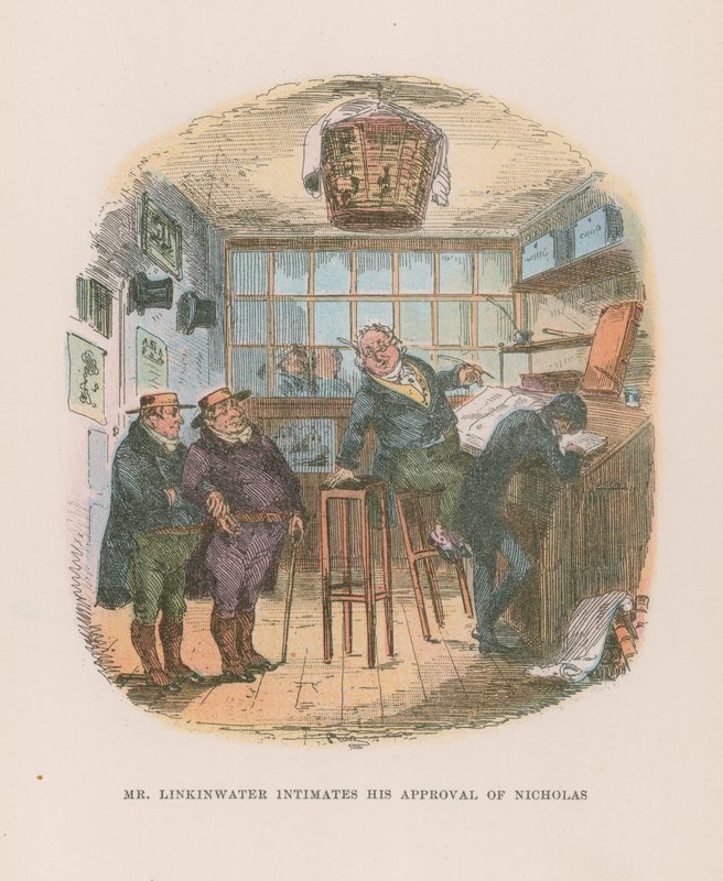 Ilustrace pro Nicholase Nicklebyho od Hablot Knight Browne