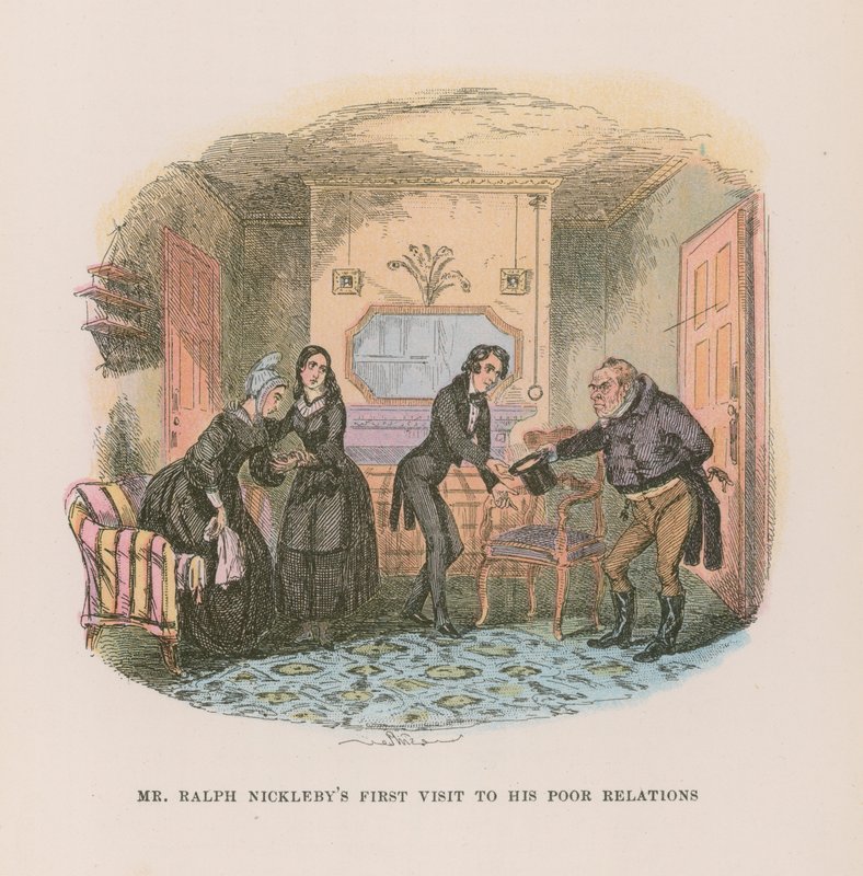 Ilustrace pro Nicholase Nicklebyho od Hablot Knight Browne
