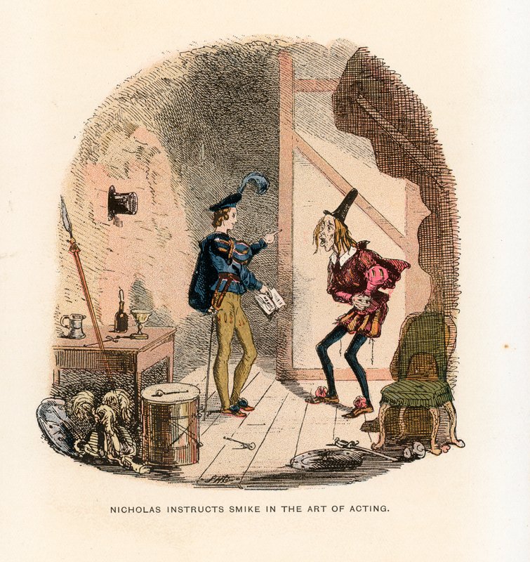 Ilustrace pro Nicholase Nicklebyho od Hablot Knight Browne