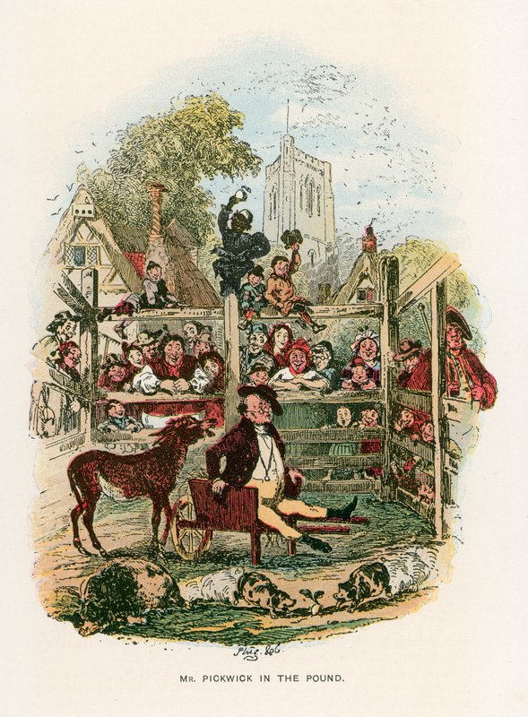 Ilustrace pro Pickwick Papers od Hablot Knight Browne