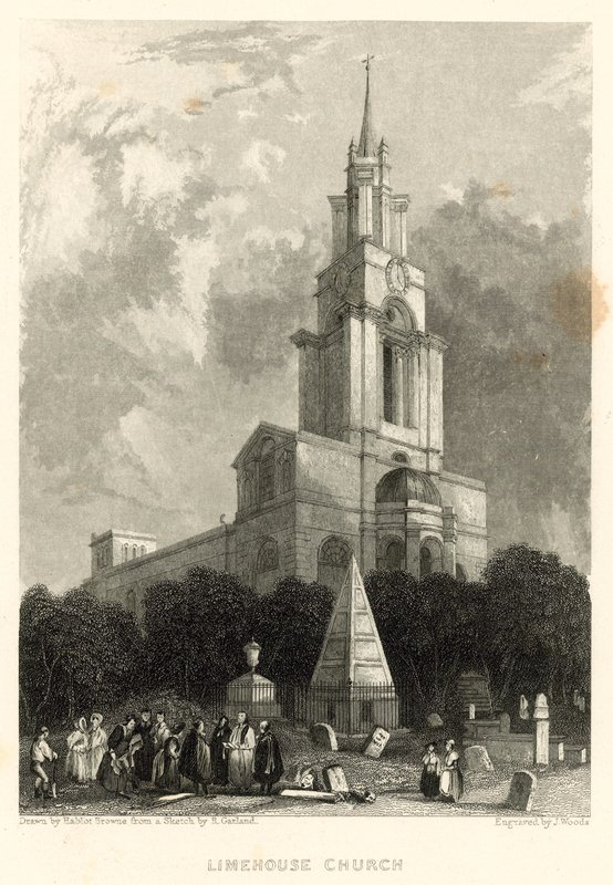 Kostel v Limehouse; kostel svaté Anny, Limehouse, Londýn od Hablot Knight Browne