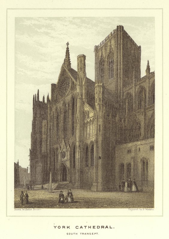 Yorkská katedrála, jižní transept od Hablot Knight Browne