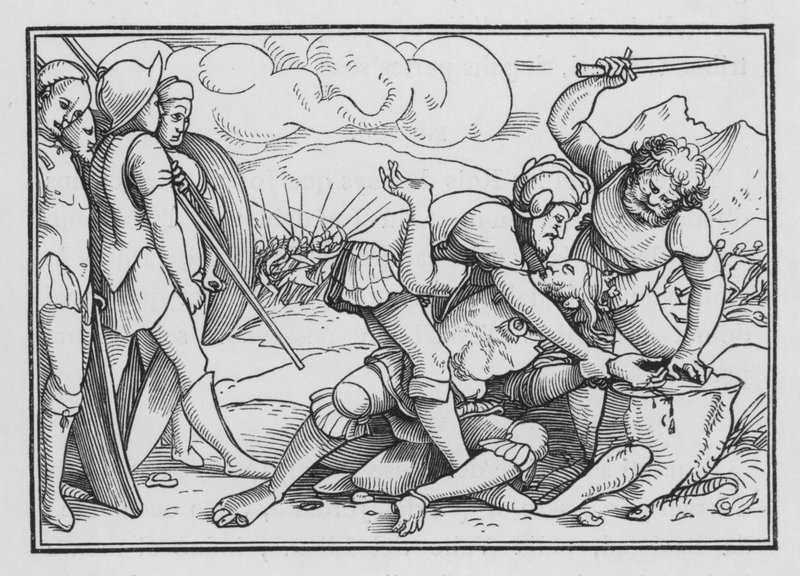 Adoni-Bezek vyžadován pro svou krutost, soudci I, 6 od Hans after Holbein the Younger