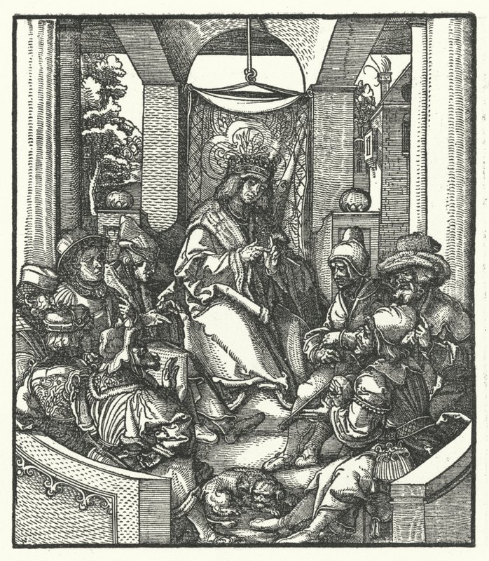 Francouzský král Ludvík XI. vyjednával s vlámskými rebely od Hans (after) Burgkmair