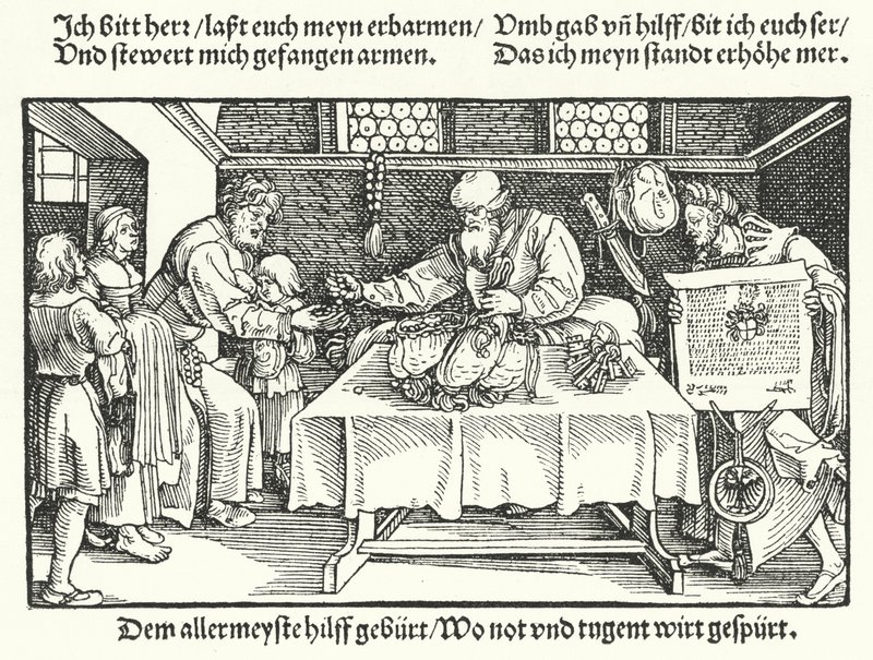 The Benefactor (rytina) od Hans (after) Burgkmair