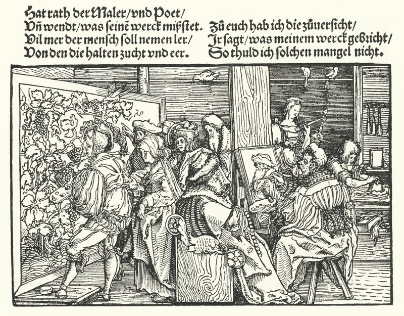 Malíři (rytina) od Hans (after) Burgkmair