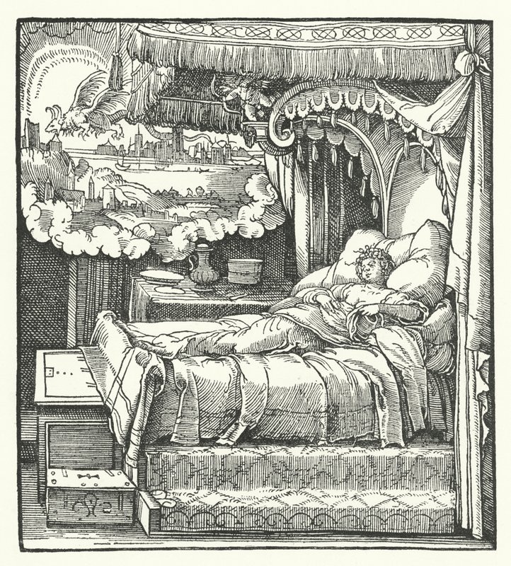 Vidění Sibyly (rytina) od Hans (after) Burgkmair