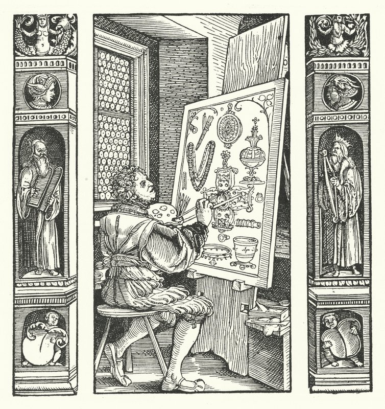 Malíř šperků (rytina) od Hans (after) Burgkmair
