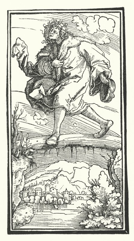 Dřevoryt z De Remediis Giantum Fortunae (Nápravné prostředky pro štěstí, spravedlivý a faul) od Petrarca (rytina) od Hans (after) Burgkmair
