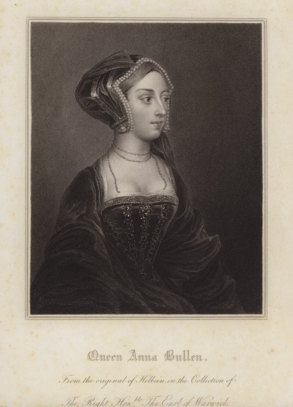 Anne Boleyn, druhá manželka krále Jindřicha VIII (rytina) od Hans (after) Holbein the Younger