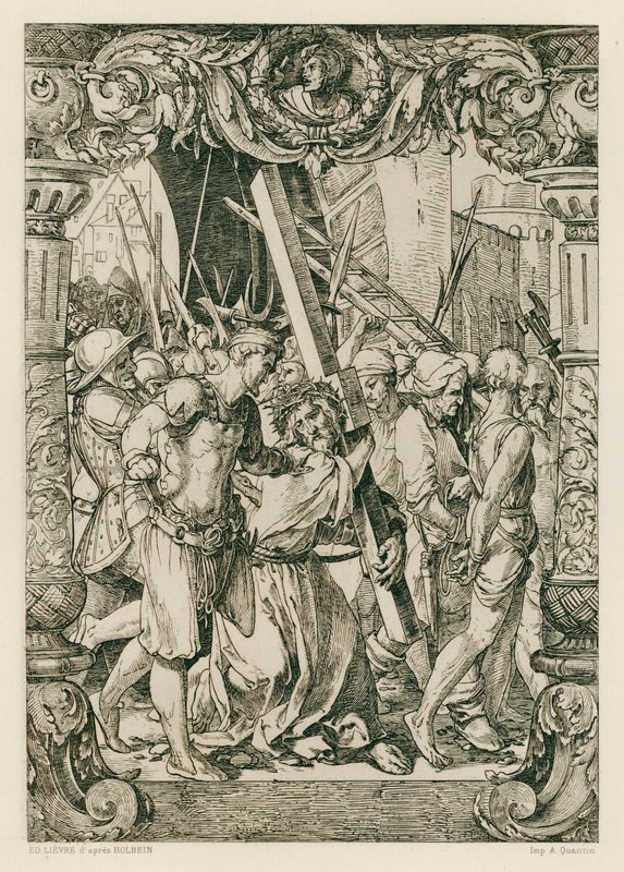 Ježíši Kriste, vylez na Kalvárii (rytina) od Hans (after) Holbein the Younger