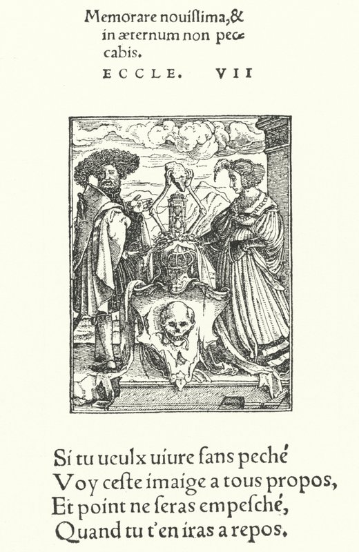 Alegorický znak smrti (rytina) od Hans (after) Holbein the Younger