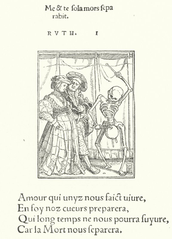 Nevěsta a ženich (rytina) od Hans (after) Holbein the Younger