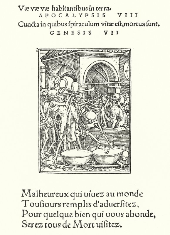 The Charnel House (rytina) od Hans (after) Holbein the Younger