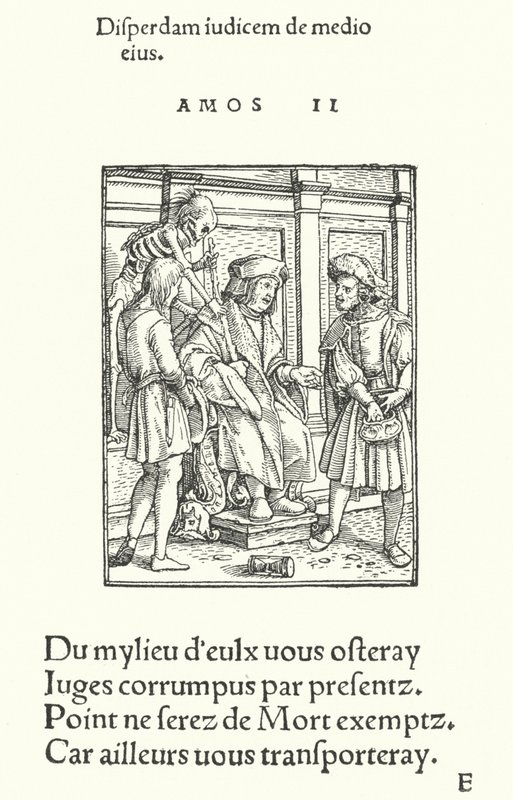 Zkorumpovaný soudce (rytina) od Hans (after) Holbein the Younger