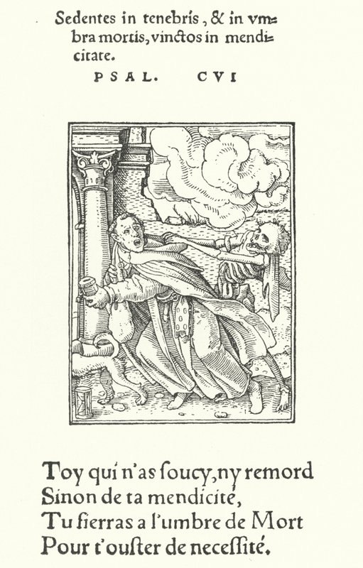 Žebravý mnich nebo mnich (rytina) od Hans (after) Holbein the Younger