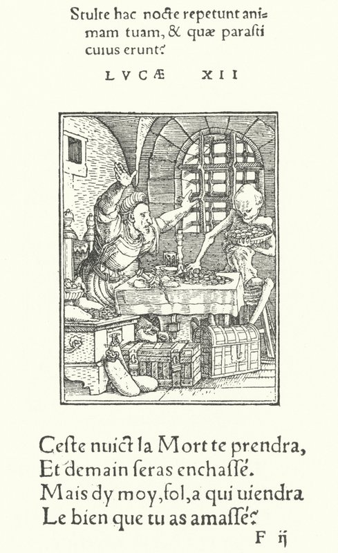 Lakomec (rytina) od Hans (after) Holbein the Younger