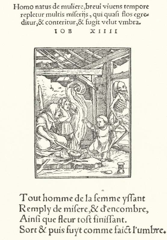 Matka a malé dítě (rytina) od Hans (after) Holbein the Younger
