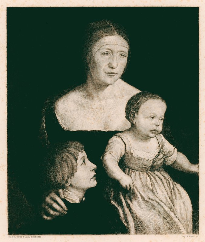 Manželka Holbeina (rytina) od Hans (after) Holbein the Younger