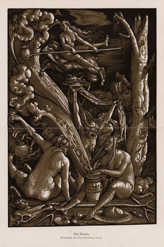 Čarodějnický sabat (dřevořez) od Hans Baldung Grien