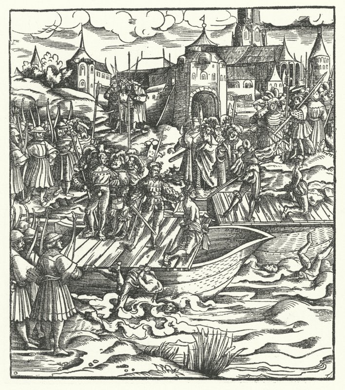 Poprava vůdců povstání proti vládě arcivévody Maxmiliána Rakouského v Gentu, 1484 od Hans Burgkmair