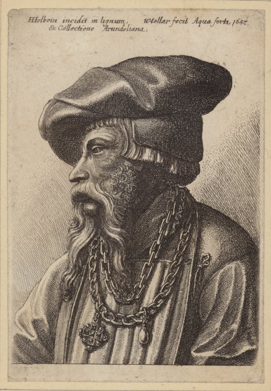 Vousatý muž s řetízkovým náhrdelníkem od Hans Holbein der Jüngere
