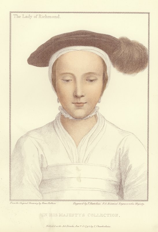 Mary FitzRoy, vévodkyně z Richmondu a Somersetu (akvatinta) od Hans Holbein der Jüngere