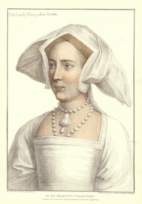 Královna Marie I. Anglie a Irska (akvatinta) od Hans Holbein der Jüngere