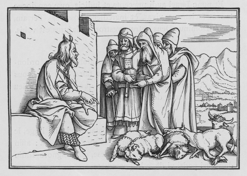 Prorok povstane jako Mojžíš, Deuteronomium XVIII, 15 od Hans Holbein der Jüngere