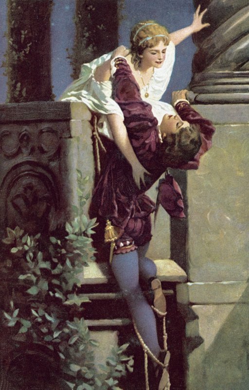 Balkonová scéna, Romeo a Julie od Hans Makart