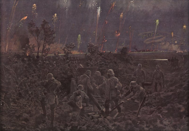 Noční útok (barevné lito) od Hans W. (after) Schmidt