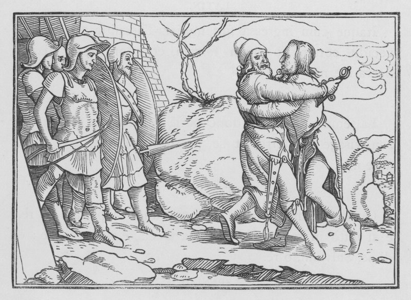 Amasa je zabit Joabem, 2. Samuel XX, 10 od Hans after Holbein the Younger