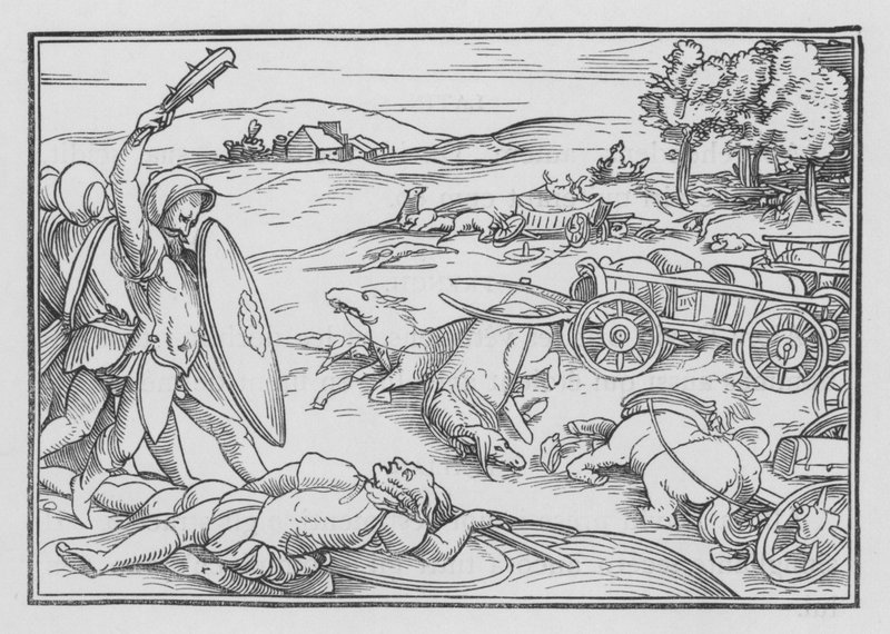 David Smiteth Hadadezer a Syřané, 2 Samuel VIII, 3 od Hans after Holbein the Younger