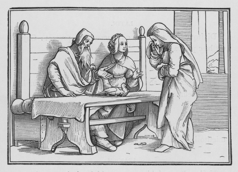 Hannah v žalu se modlí za dítě, 1. Samuelova I., 10 od Hans after Holbein the Younger
