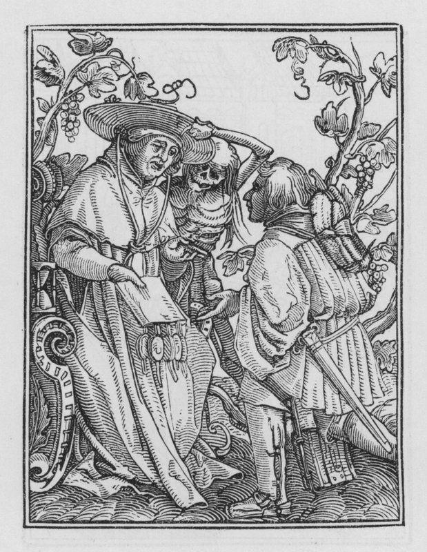 Holbeinův tanec smrti: Kardinál od Hans after Holbein the Younger