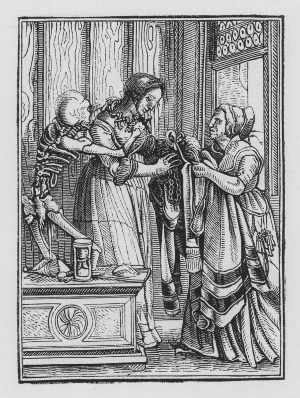 Holbeinův tanec smrti: Hraběnka od Hans after Holbein the Younger