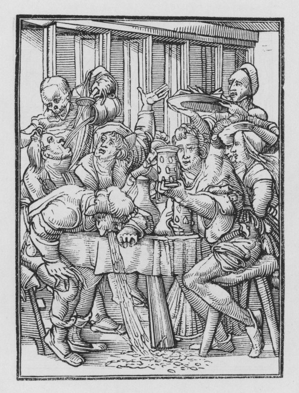 Holbeinův tanec smrti: Opilci od Hans after Holbein the Younger