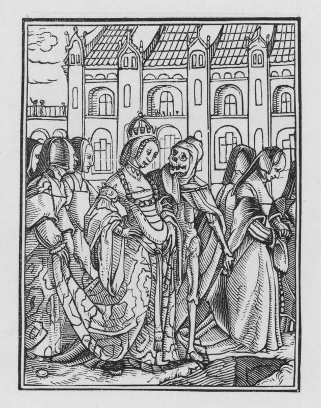 Holbeinův tanec smrti: Císařovna od Hans after Holbein the Younger