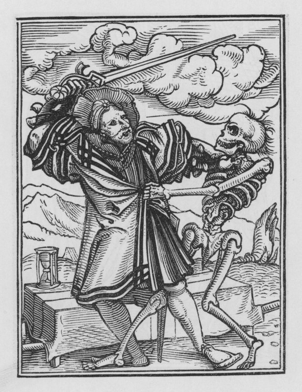 Holbeinův tanec smrti: Gentleman od Hans after Holbein the Younger