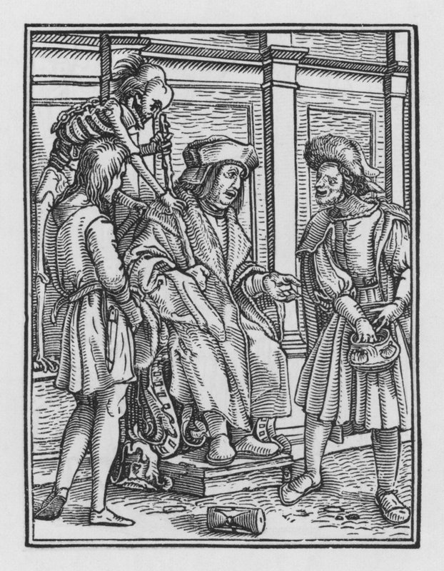 Holbeinův tanec smrti: Soudce od Hans after Holbein the Younger