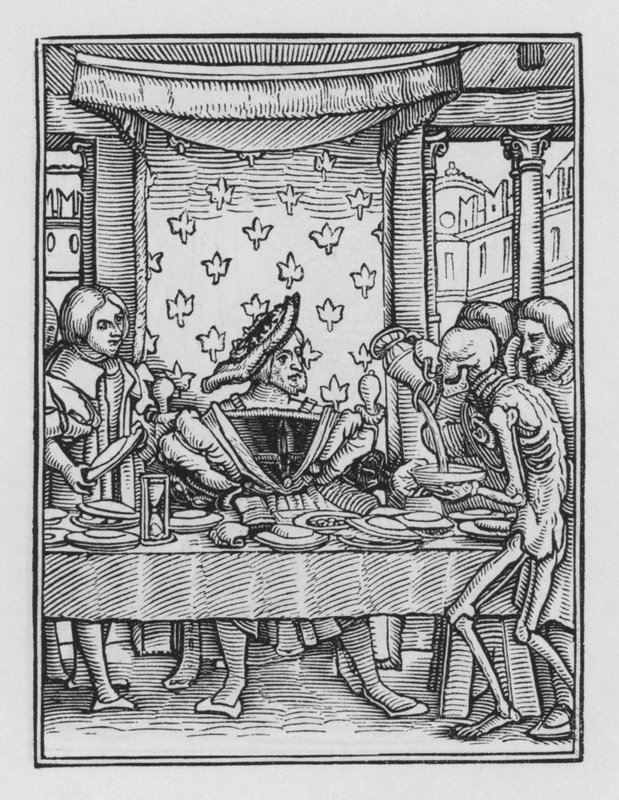 Holbeinův tanec smrti: Král od Hans after Holbein the Younger