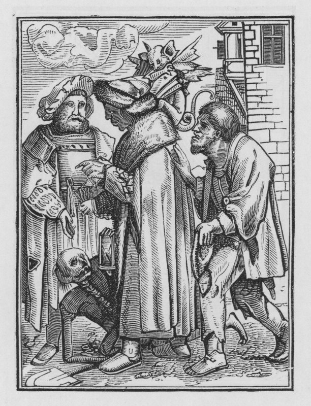 Holbeinův tanec smrti: Smírčí soudce od Hans after Holbein the Younger